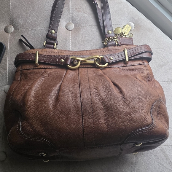 Vintage Coach Hamptons Carryall (style number 12476) in brown pebble leather - Picture 6 of 14